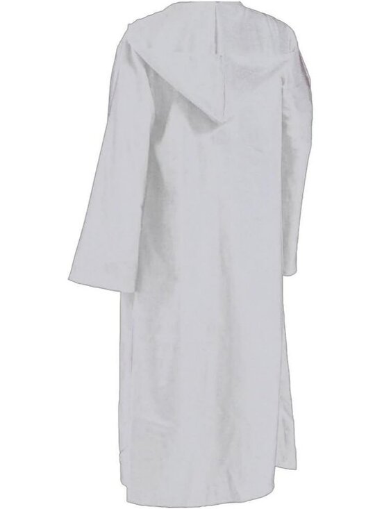 Dresses & Skirts - Men's White Wizard Robes Monk Hood Cape Cosplay Priest Cloak Halloween Costume